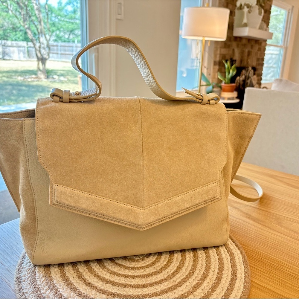 Halston Heritage Desert Satchel with Geometric Design